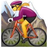 Woman Mountain Biking Emoji on WhatsApp