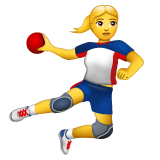 Woman Playing Handball Emoji on WhatsApp