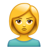 Mujer poniendo mala cara Emoji WhatsApp