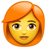 👩‍🦰 Mujer con el pelo rojo Emoji en WhatsApp