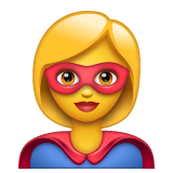 Женщина супергерой Эмодзи в WhatsApp