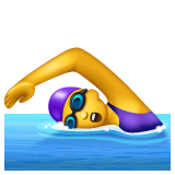 Woman Swimming Emoji on WhatsApp