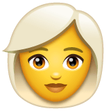 Frau mit weißem Haar Emoji WhatsApp