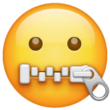 Zipper-Mouth Face Emoji on WhatsApp