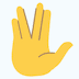 🖖 Main avec les doigts séparés entre l’annulaire et le majeur Skype
