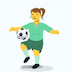 Frau, die Fußball spielt Skype