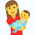 Mujer sosteniendo un bebé Skype